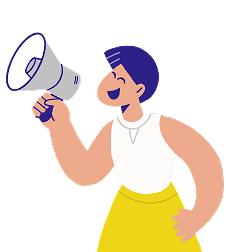Person with megaphone