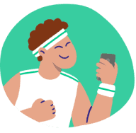 Athletic man on green background