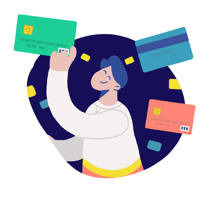 Person with credit cards